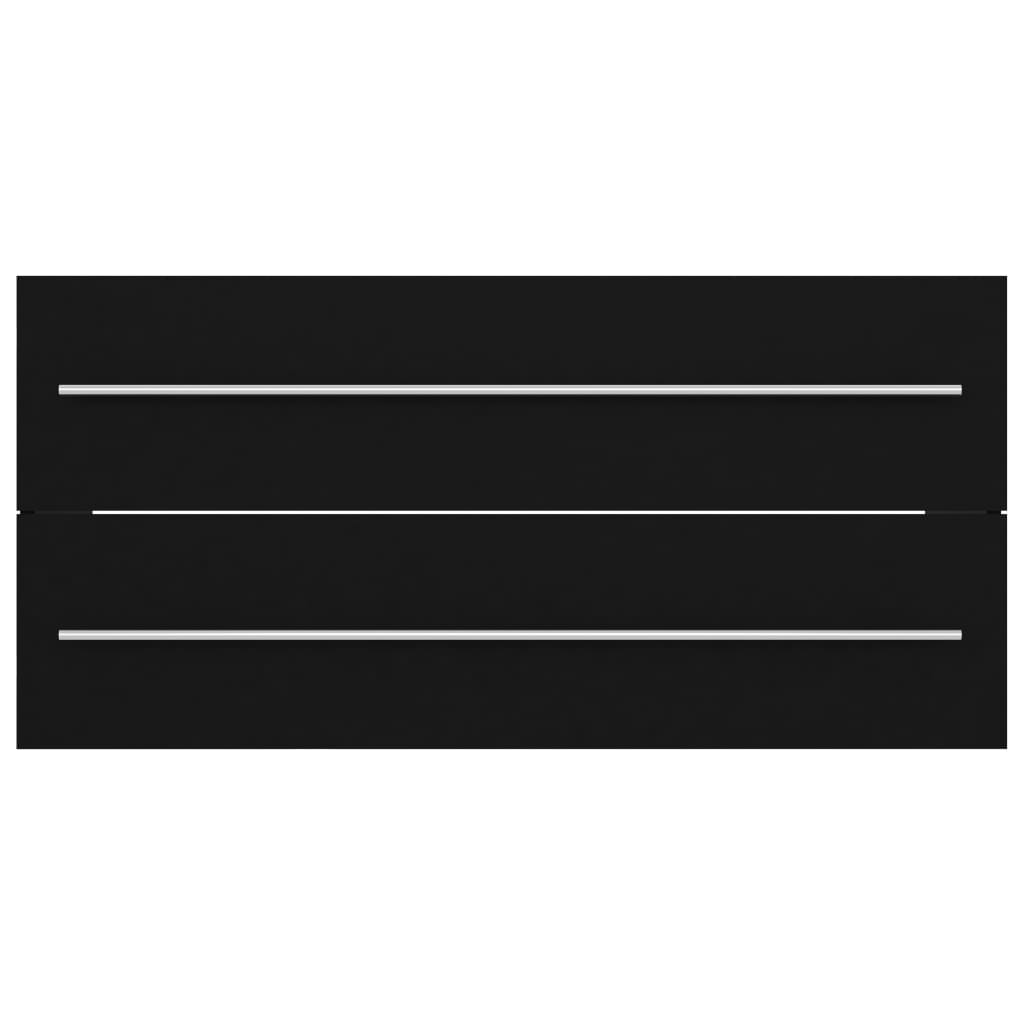 vidaXL Ντουλάπι Μπάνιου με Νιπτήρα Μαύρο από Επεξ. Ξύλο