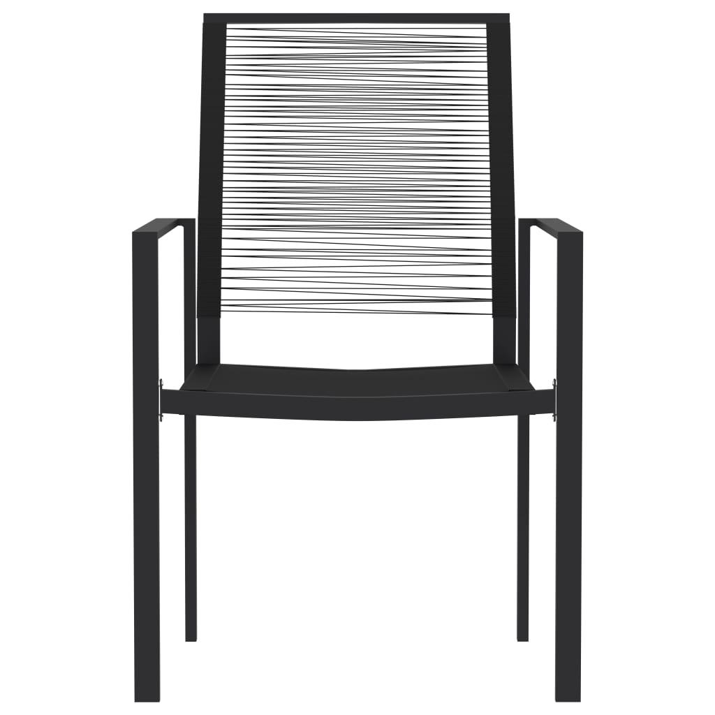 vidaXL Σετ Τραπεζαρίας Κήπου 7 Τεμαχίων Μαύρο