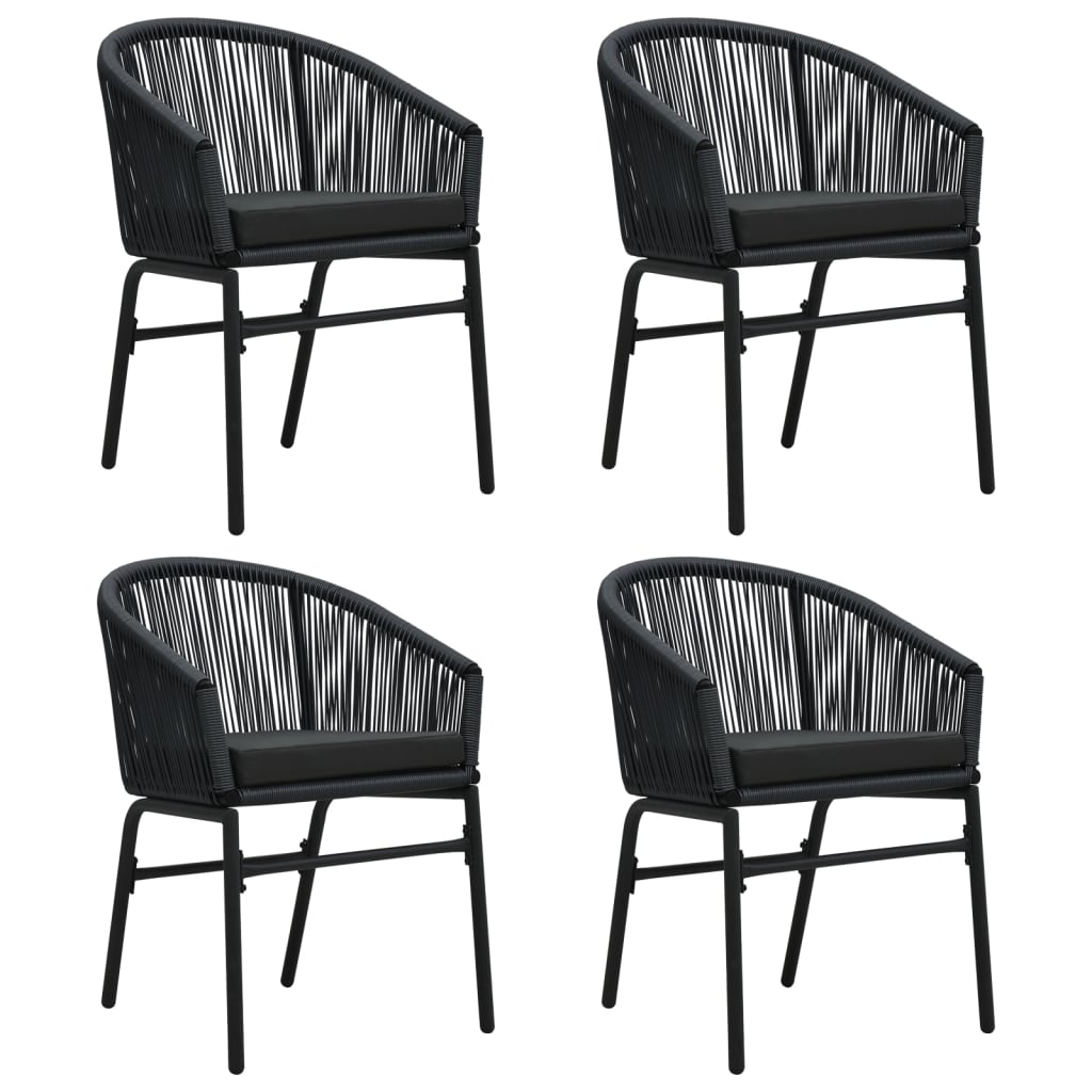 vidaXL Σετ Τραπεζαρίας Κήπου 5 Τεμαχίων Μαύρο