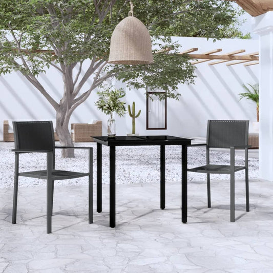 vidaXL Σετ Τραπεζαρίας Κήπου 3 Τεμαχίων Μαύρο