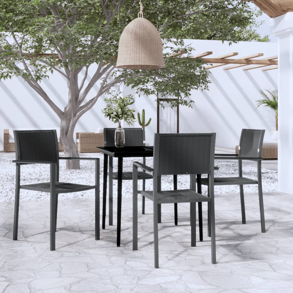 vidaXL Σετ Τραπεζαρίας Κήπου 5 Τεμαχίων Μαύρο