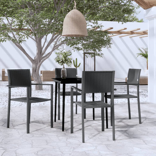 vidaXL Σετ Τραπεζαρίας Κήπου 5 Τεμαχίων Μαύρο