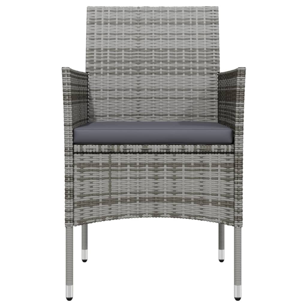 vidaXL Σετ Τραπεζαρίας Κήπου 7 τεμ. Γκρι / Μαύρο με Μαξιλάρια