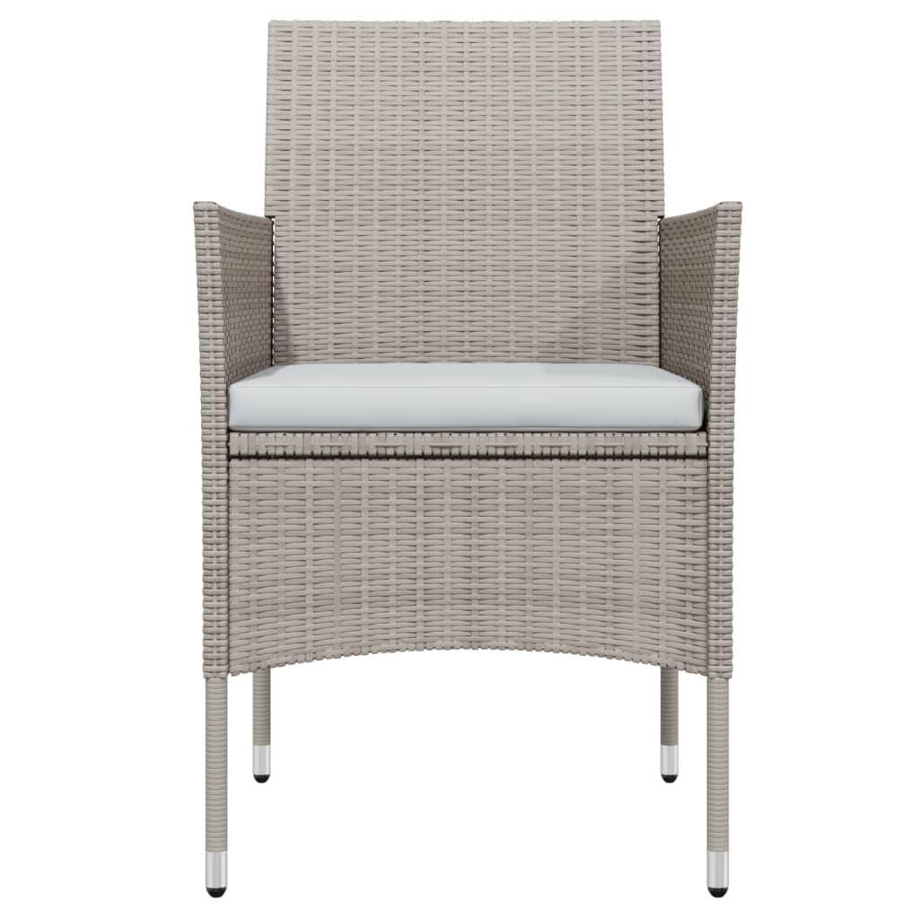 vidaXL Σετ Τραπεζαρίας Κήπου 5 Τεμαχίων Μπεζ και Μαύρο με Μαξιλάρια