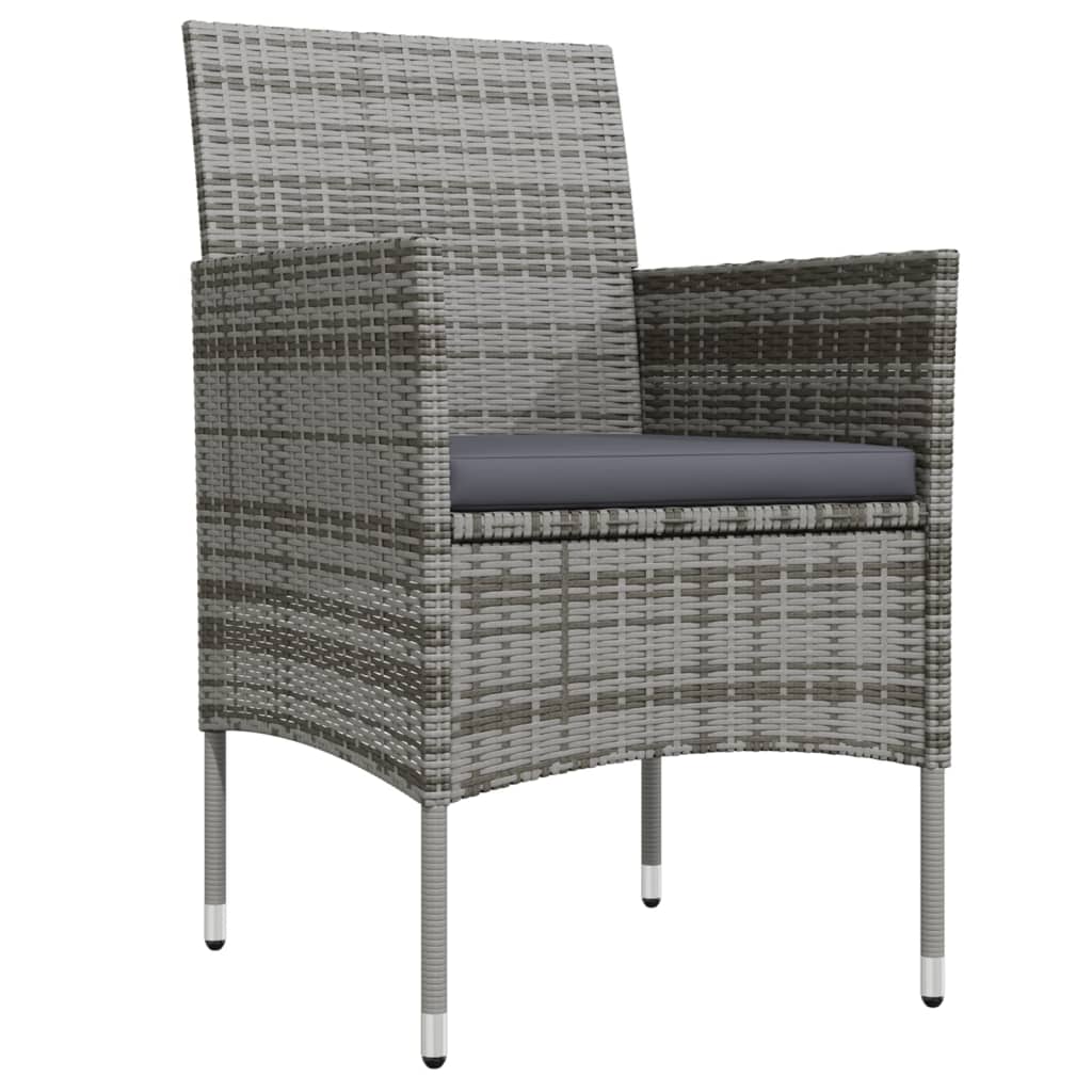 vidaXL Σετ Τραπεζαρίας Κήπου 5 τεμ. Γκρι / Μαύρο με Μαξιλάρια