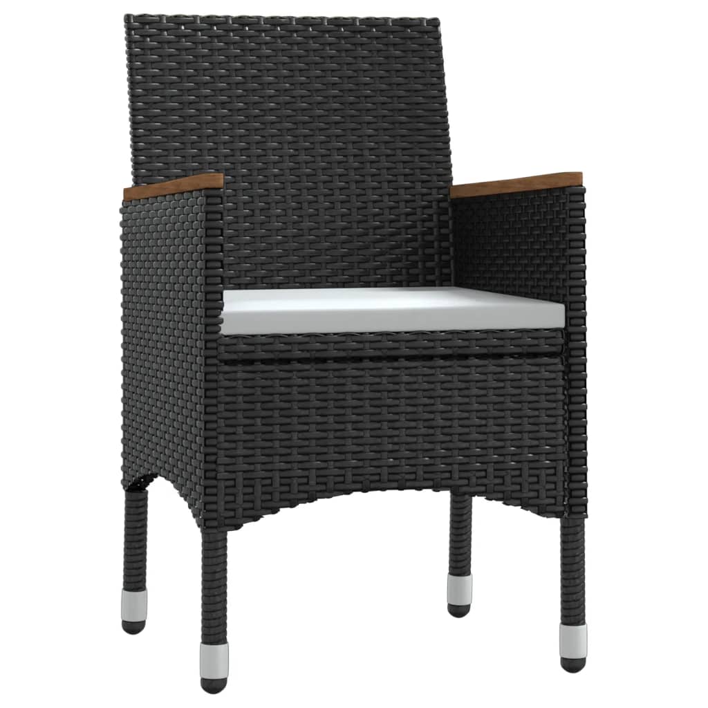 vidaXL Σετ Τραπεζαρίας Κήπου 9 τεμ Μαύρο με Μαξιλάρια