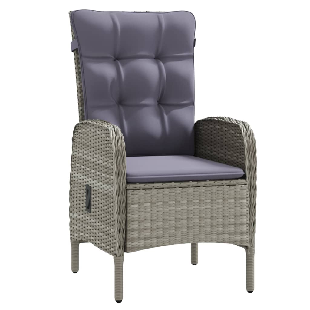 vvidaXL Σετ Τραπεζαρίας Κήπου 9 τεμ. Γκρι / Μαύρο με Μαξιλάρια