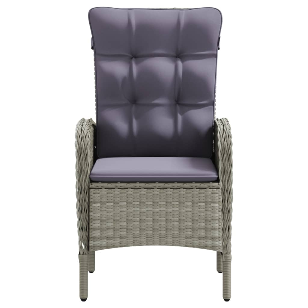 vidaXL Σετ Τραπεζαρίας Κήπου 7 τεμ. Γκρι / Μαύρο με Μαξιλάρια