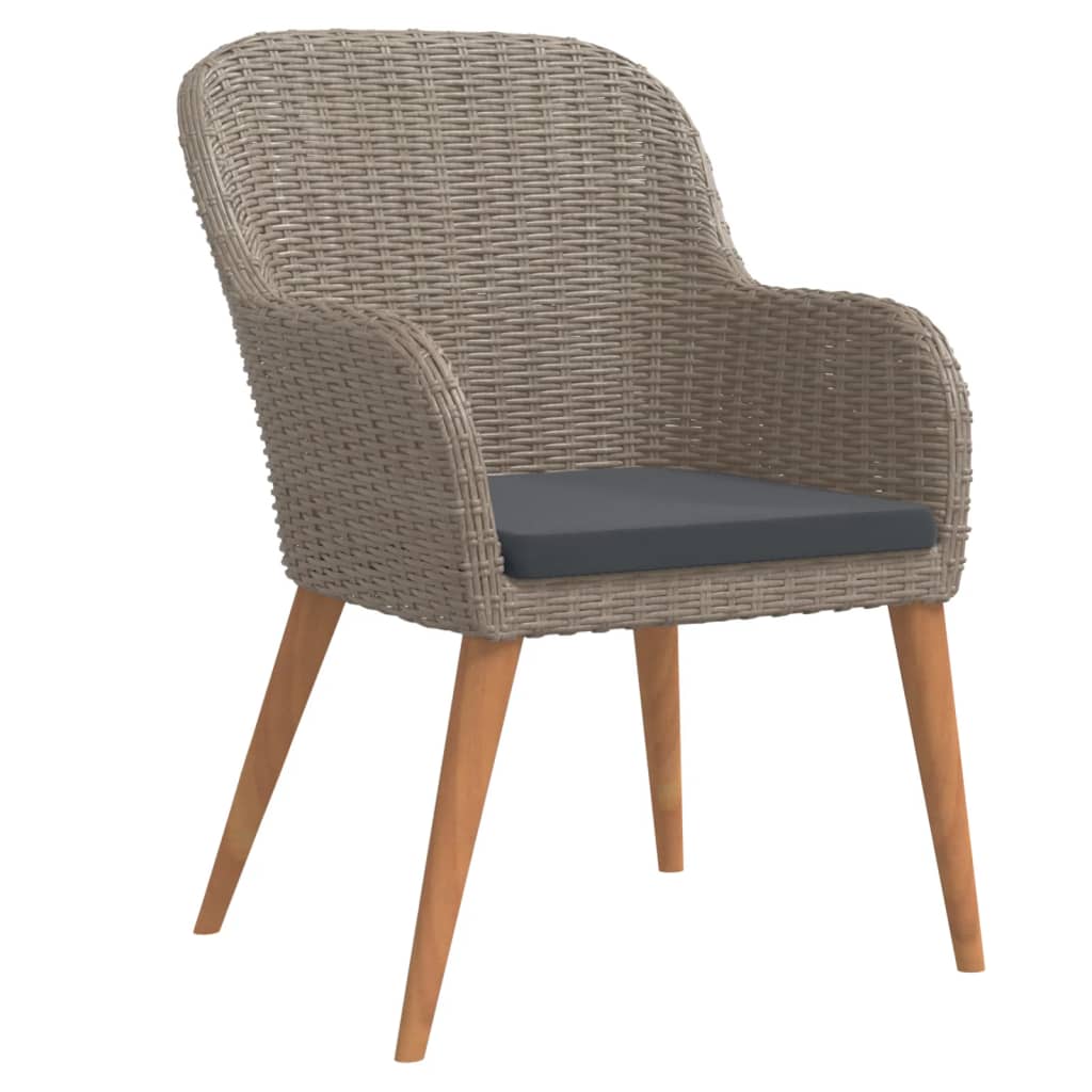 vidaXL Σετ Τραπεζαρίας Κήπου 5 Τεμαχίων Καφέ με Μαξιλάρια