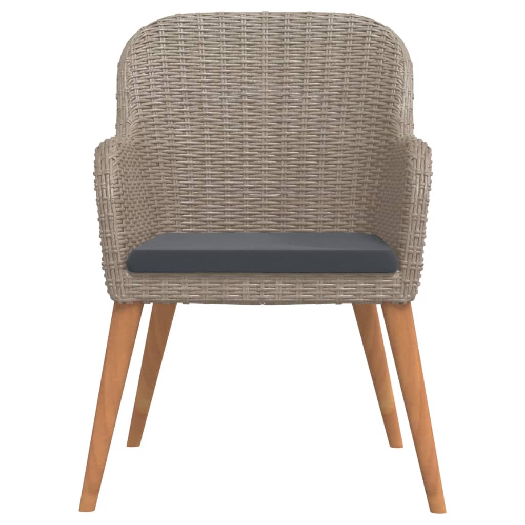 vidaXL Σετ Τραπεζαρίας Κήπου 7 Τεμαχίων Καφέ με Μαξιλάρια