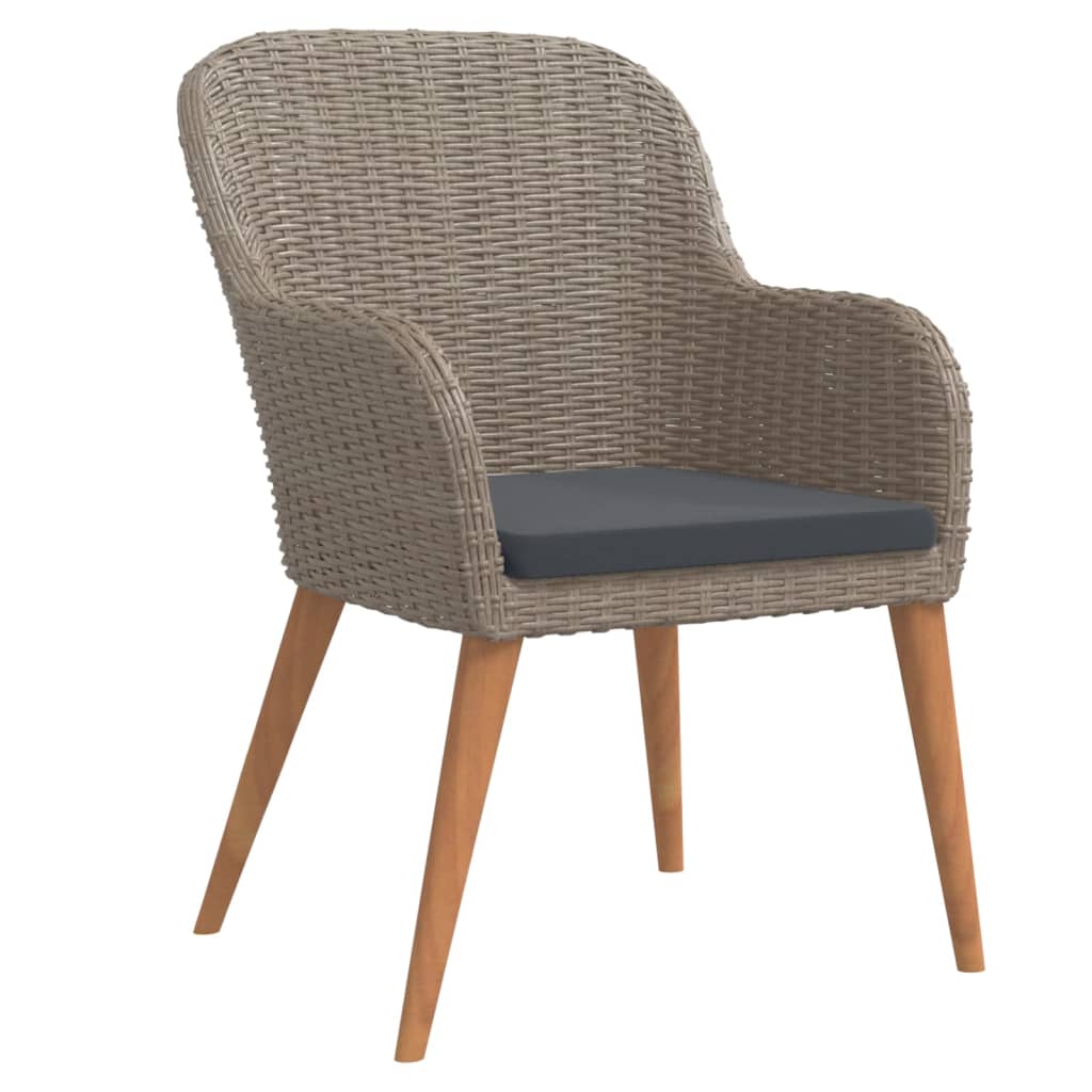 vidaXL Σετ Τραπεζαρίας Κήπου 5 Τεμαχίων Καφέ με Μαξιλάρια