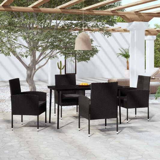 vidaXL Σετ Τραπεζαρίας Κήπου 5 Τεμαχίων Μαύρο