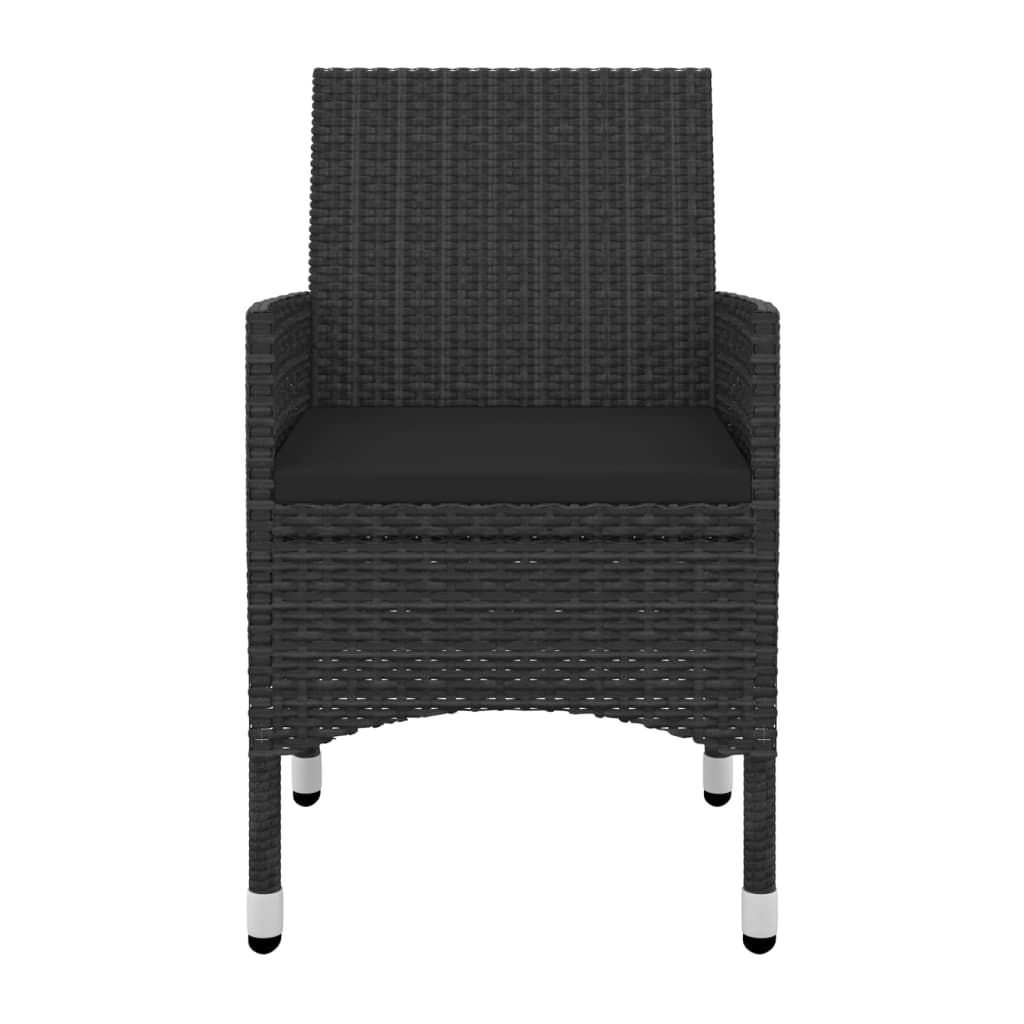 vidaXL Σετ Τραπεζαρίας Κήπου 5 τεμ. Συνθ. Ρατάν & Γυαλί με Μαξιλάρια