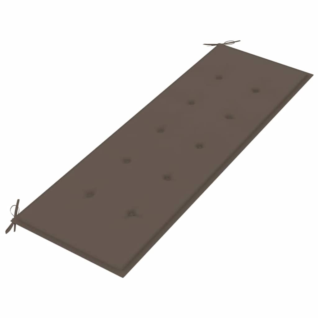 vidaXL Παγκάκι Batavia 150 εκ. από Μασίφ Ξύλο Teak με Taupe Μαξιλάρι