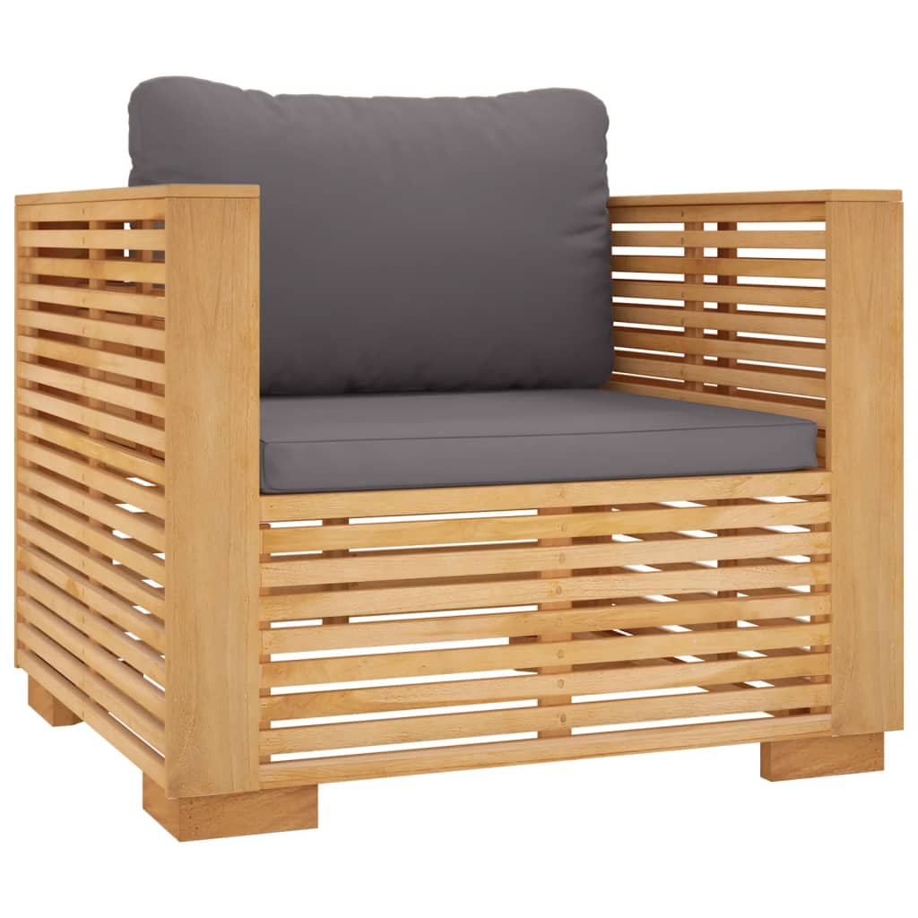 vidaXL Σαλόνι Κήπου Σετ 5 Τεμαχίων από Μασίφ Ξύλο Teak με Μαξιλάρια