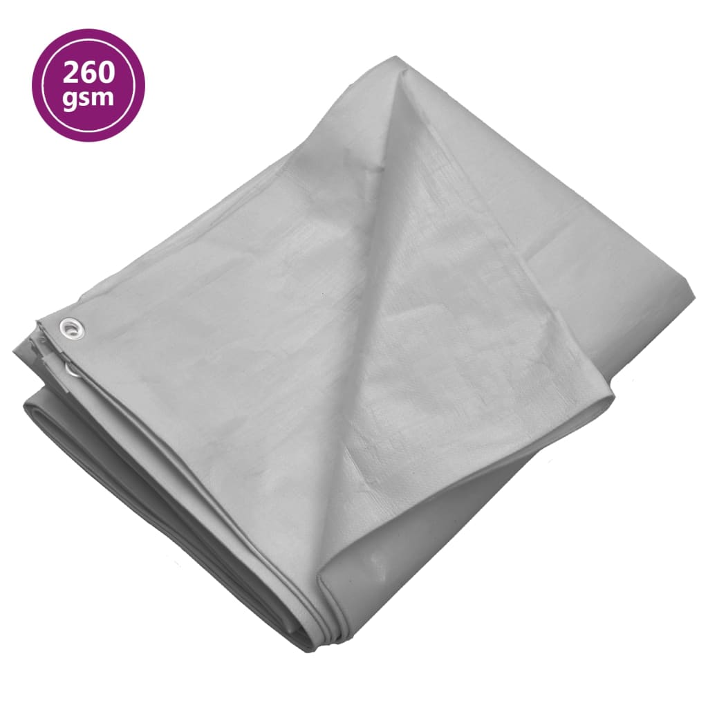 vidaXL Μουσαμάς Γκρι 260 γρ./μ.² 6x10 μ. από HDPE