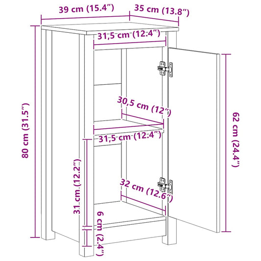 vidaXL Συρταριέρα 39x35x80 εκ. από Μασίφ Ξύλο Πεύκου