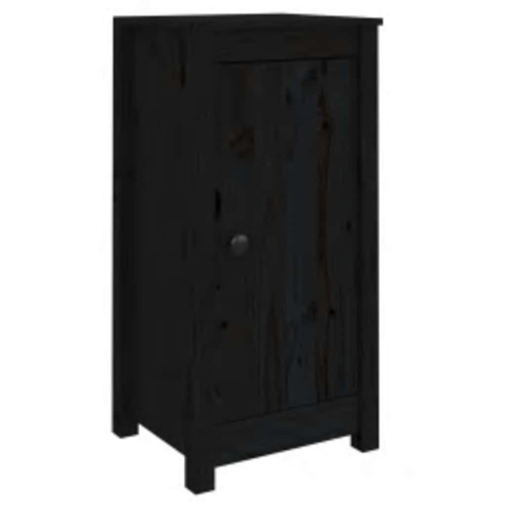 vidaXL Ντουλάπια 2 τεμ. Μαύρα 39x35x80 εκ. από Μασίφ Ξύλο Πεύκου