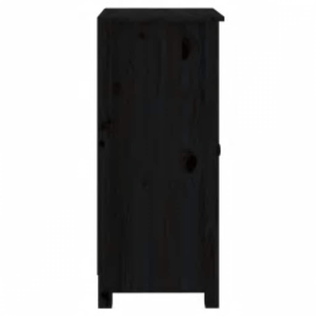 vidaXL Ντουλάπια 2 τεμ. Μαύρα 39x35x80 εκ. από Μασίφ Ξύλο Πεύκου
