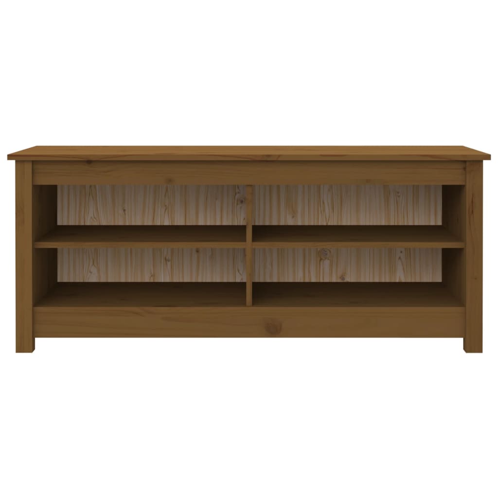 vidaXL Παπουτσοθήκη Μελί 110x38x45,5 εκ. από Μασίφ Ξύλο Πεύκου