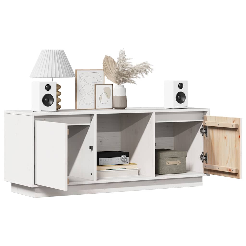 vidaXL Έπιπλο Τηλεόρασης Λευκό 110,5x35x44 εκ. από Μασίφ Ξύλο Πεύκου