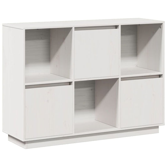 vidaXL Ντουλάπι Λευκό 110,5 x 35 x 80 εκ. από Μασίφ Ξύλο Πεύκου