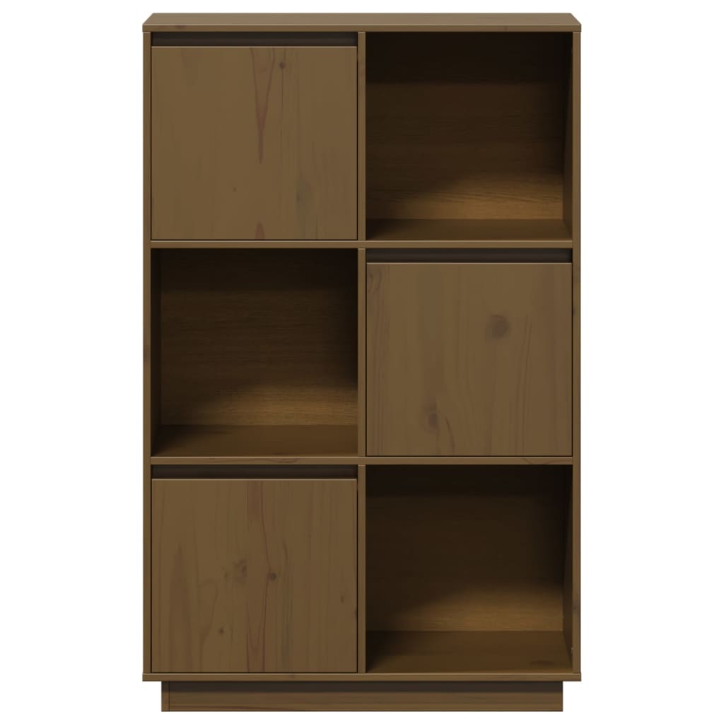 vidaXL Ντουλάπι Ψηλό Μελί 74 x 35 x 117 εκ. από Μασίφ Ξύλο Πεύκου