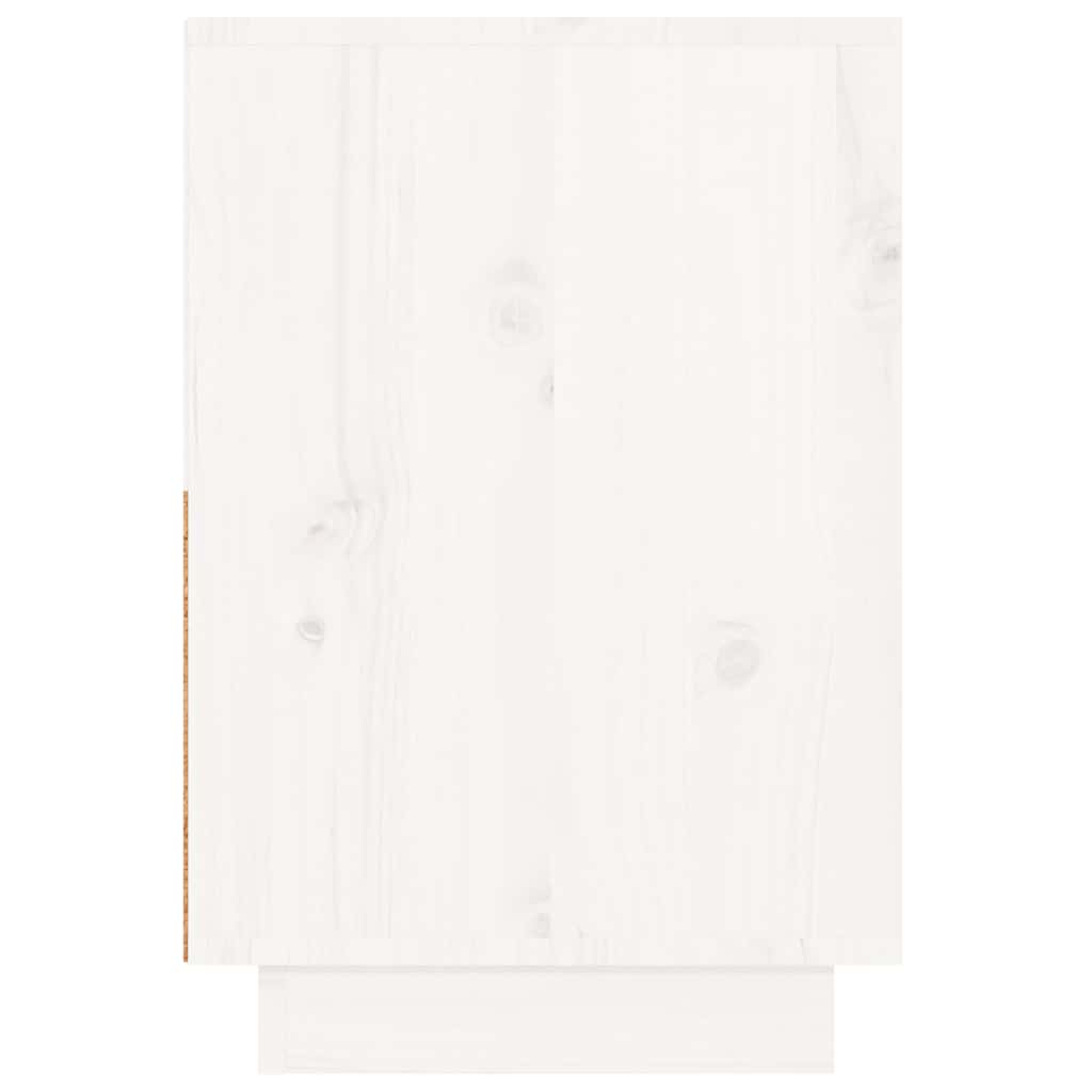 vidaXL Κομοδίνο Λευκό 60 x 34 x 51 εκ. από Μασίφ Ξύλο Πεύκου