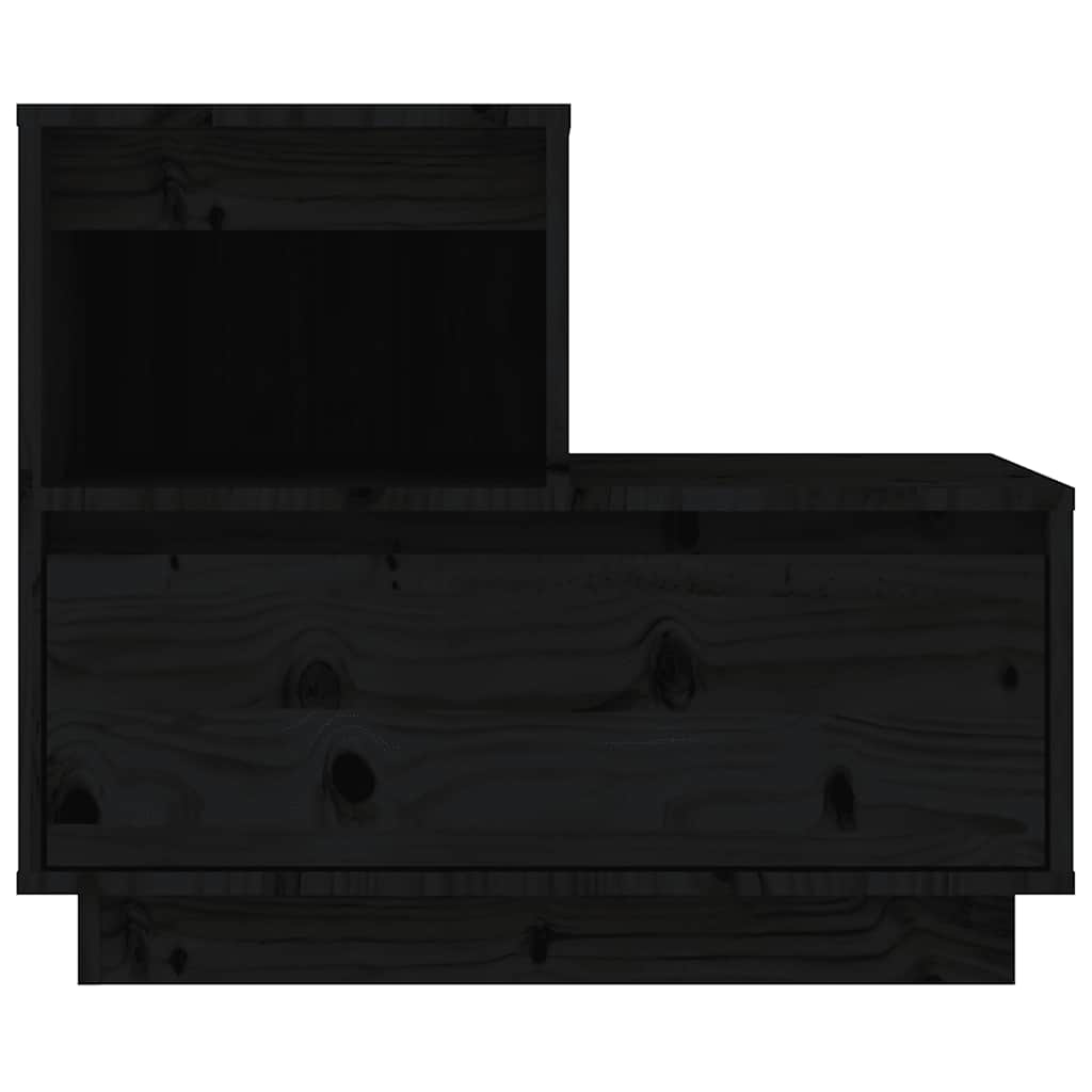 vidaXL Κομοδίνα 2 τεμ. Μαύρα 60 x 34 x 51 εκ. από Μασίφ Ξύλο Πεύκου
