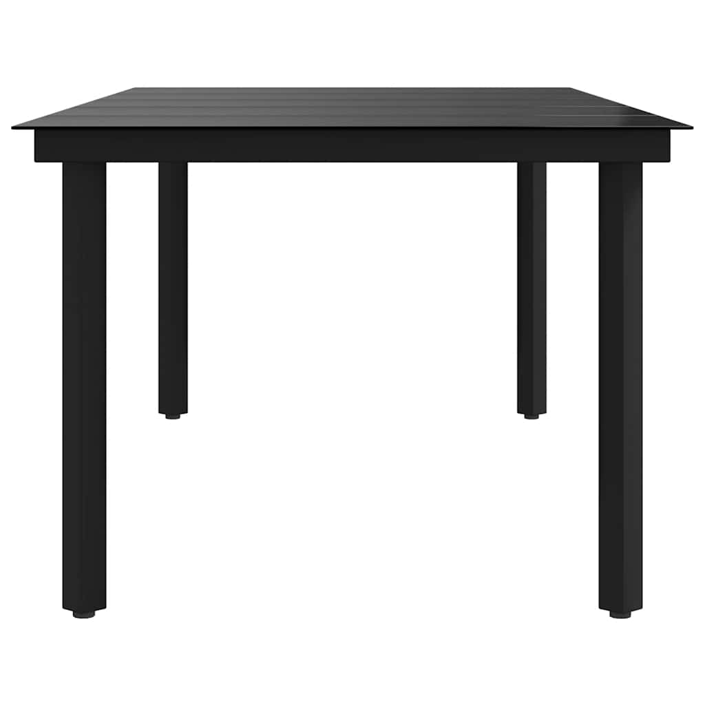 vidaXL Τραπεζαρία Κήπου Μαύρη 200 x 100 x 74 εκ. από Ατσάλι και Γυαλί