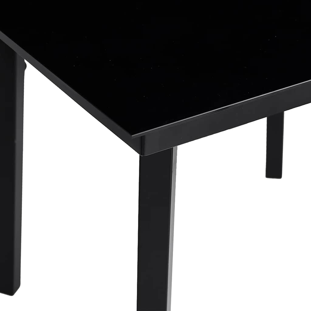 vidaXL Τραπεζαρία Κήπου Μαύρη 200 x 100 x 74 εκ. από Ατσάλι και Γυαλί