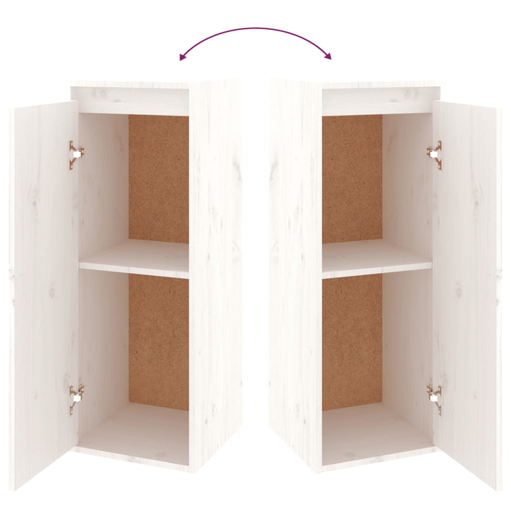 vidaXL Έπιπλα Τηλεόρασης 3 τεμ. Λευκά από Μασίφ Ξύλο Πεύκου