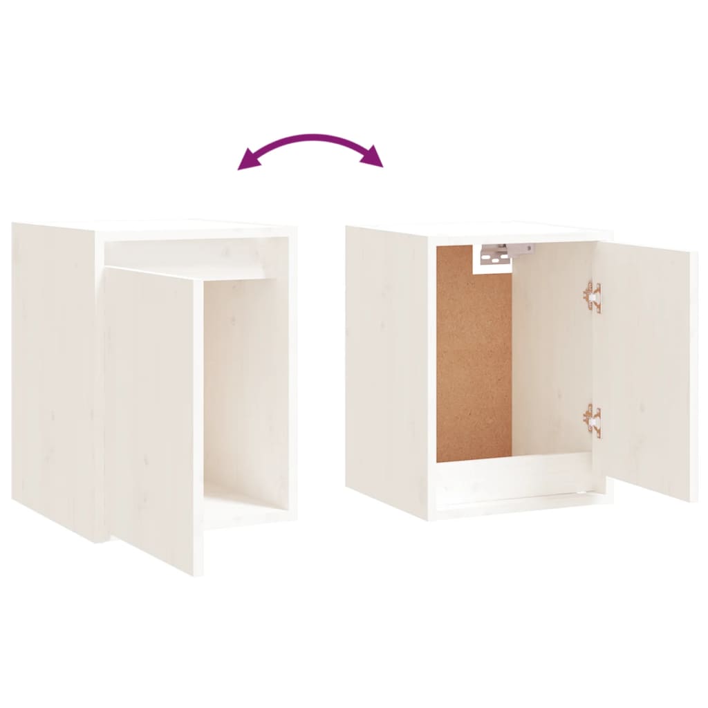 vidaXL Έπιπλα Τηλεόρασης 3 τεμ. Λευκά από Μασίφ Ξύλο Πεύκου