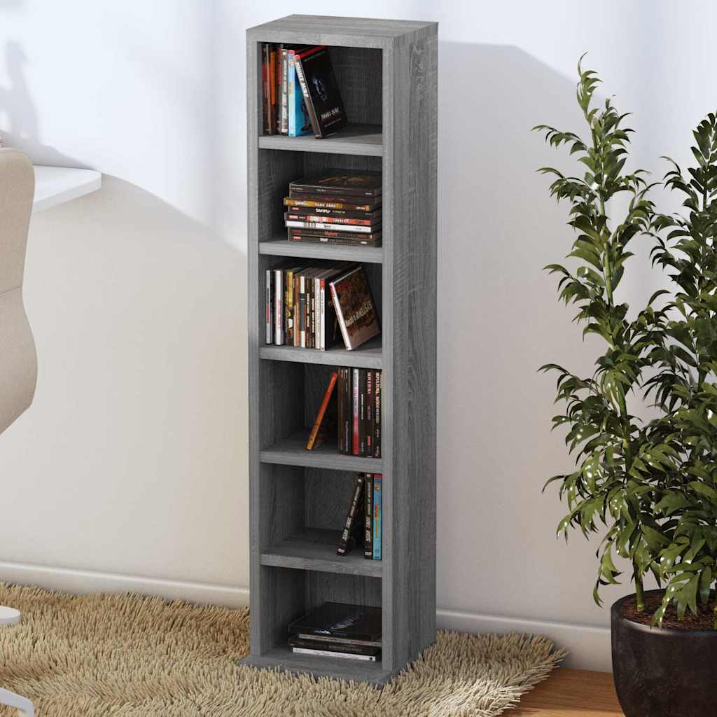 vidaXL Έπιπλο για CD Γκρι Sonoma 21x20x88 εκ. από Επεξεργασμένο Ξύλο