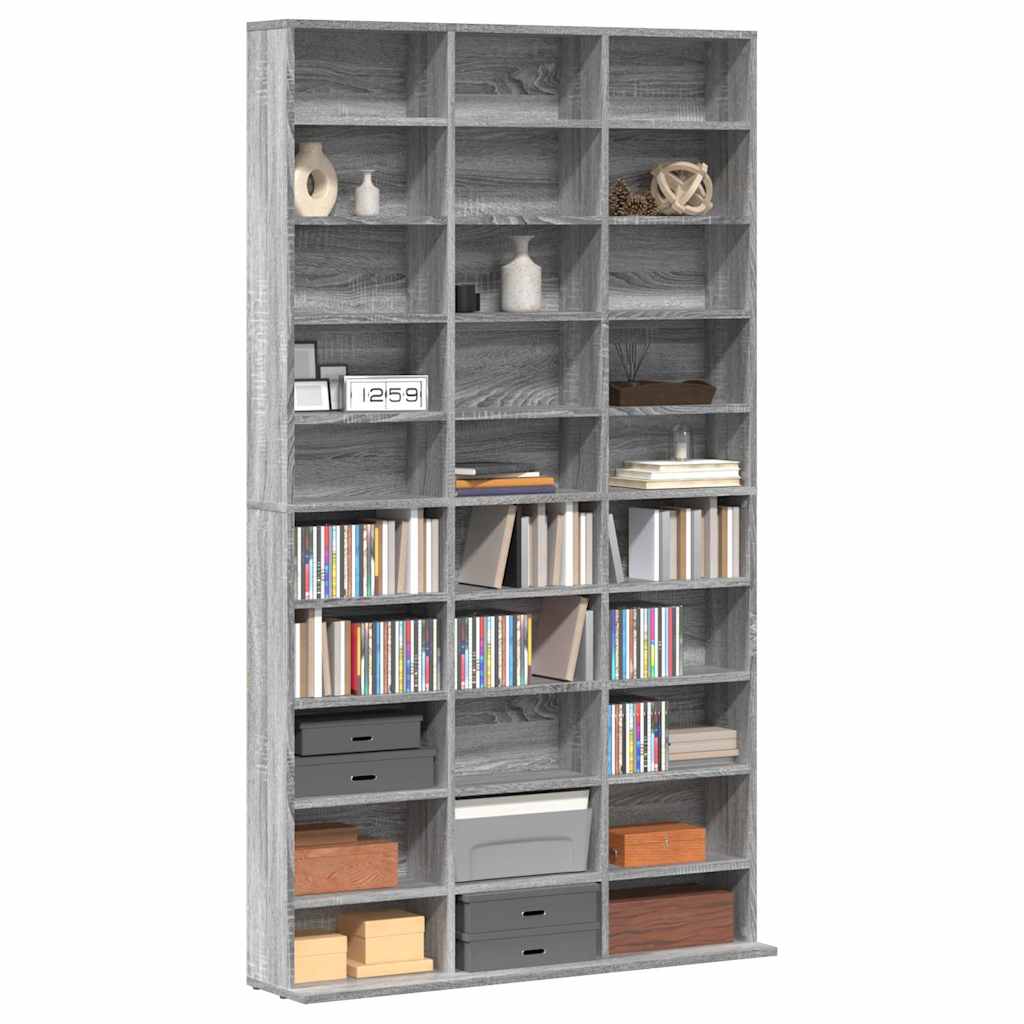 vidaXL Έπιπλο για CD Γκρι Sonoma 102x23x177,5 εκ. Επεξεργασμένο Ξύλο