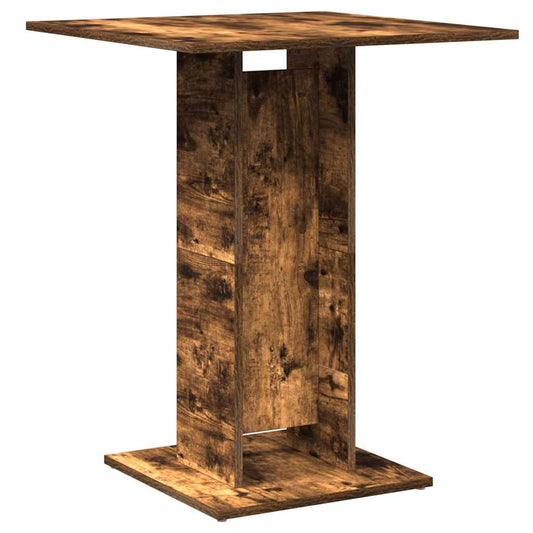 vidaXL Τραπέζι Bistro Καπνιστή Δρυς 60x60x75 εκ από Επεξεργασμένο Ξύλο