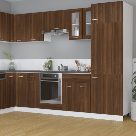vidaXL Κρεμαστό Γυάλινο Ντουλάπι "Lyon" Καφέ Δρυς 60x31x60 εκ. από Τεχνητό Ξύλο