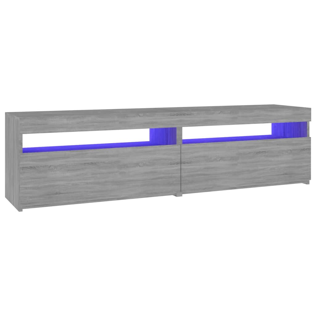 vidaXL Έπιπλο Τηλεόρασης με LED 2 τεμ. Γκρι Sonoma 75 x 35 x 40 εκ.