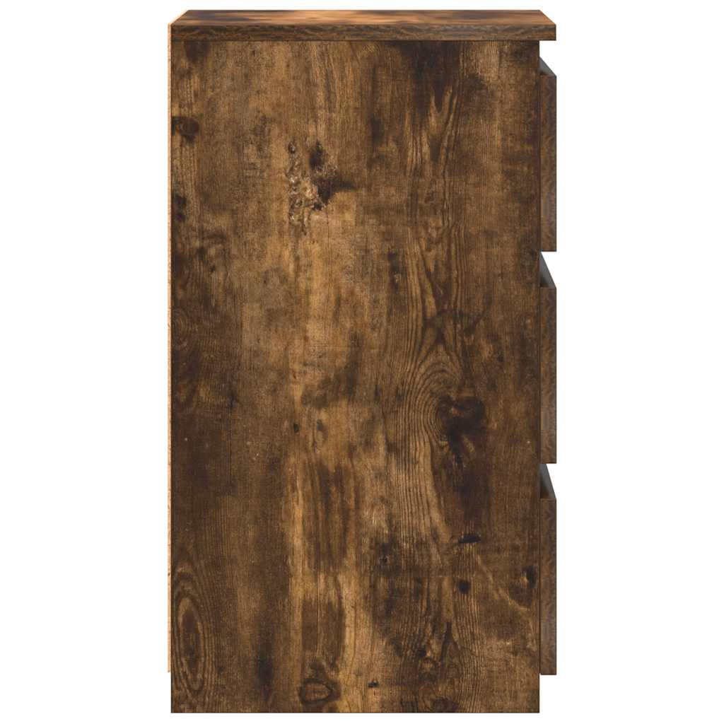 vidaXL Κομοδίνα 2 τεμ. Καπνιστή Δρυς 40x35x62,5 εκ. Επεξεργασμένο Ξύλο