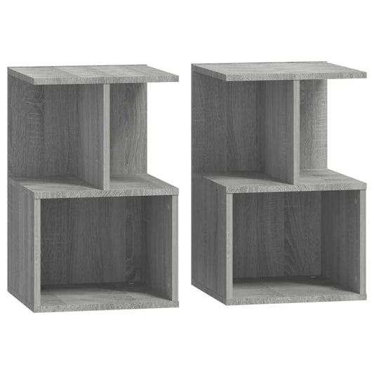 vidaXL Κομοδίνα 2 Τεμ. Γκρι Sonoma 35x35x55 εκ. από Επεξεργασμένο Ξύλο