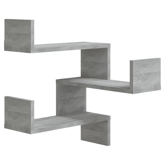 vidaXL Ράφια τοίχου γωνίας Επιτοίχιο Γκρι Sonoma 40 x 40 x 49,5 εκ.