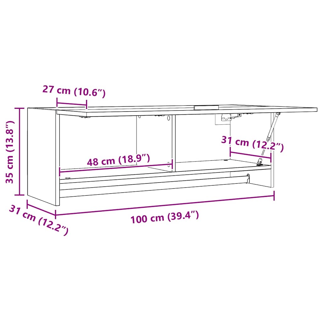 vidaXL Ντουλάπα Καπνιστή Δρυς 100x32,5x35 εκ. από Επεξεργασμένο Ξύλο