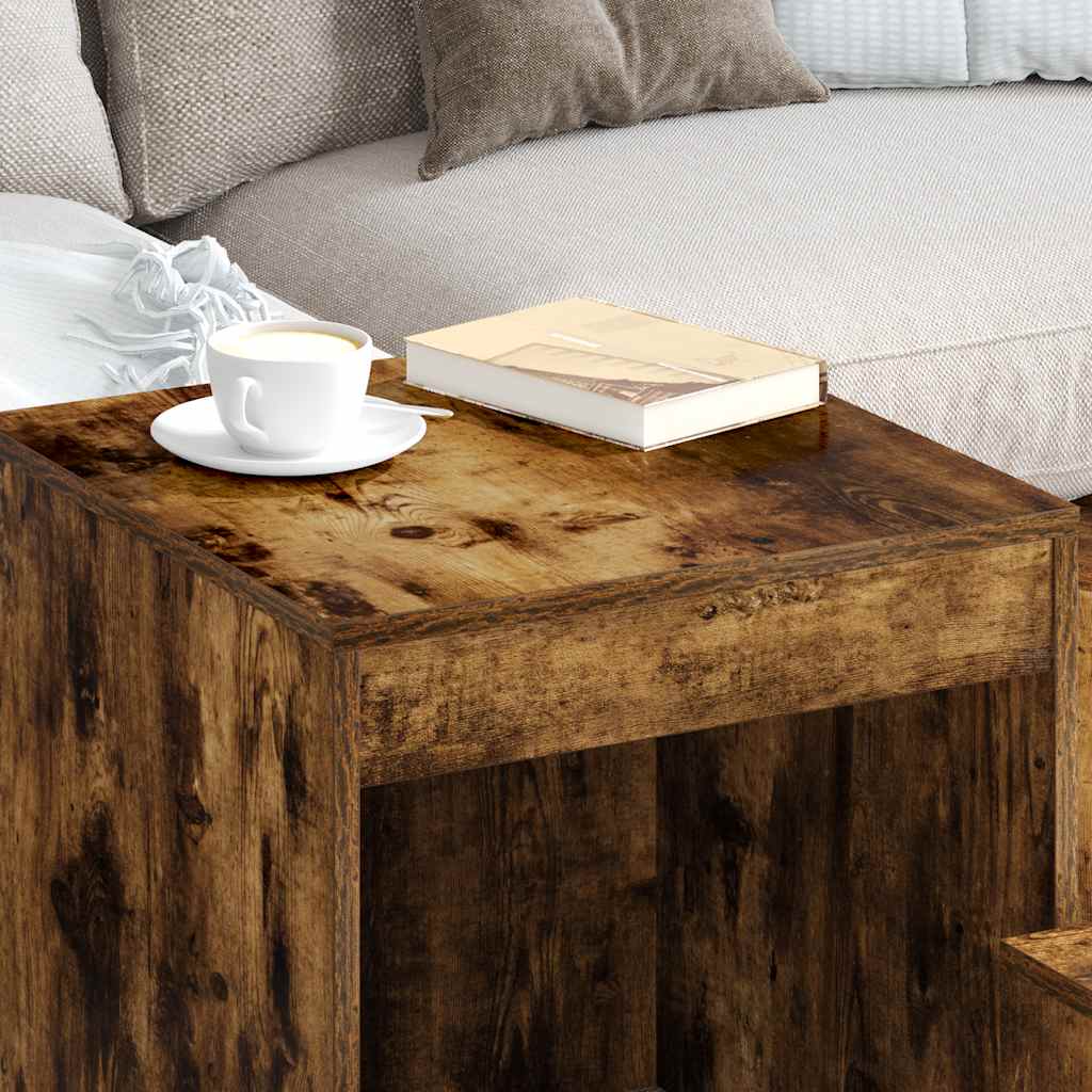 vidaXL Τραπεζάκια Ζιγκόν 3 τεμ. Καπνιστή Δρυς από Επεξεργασμένο Ξύλο