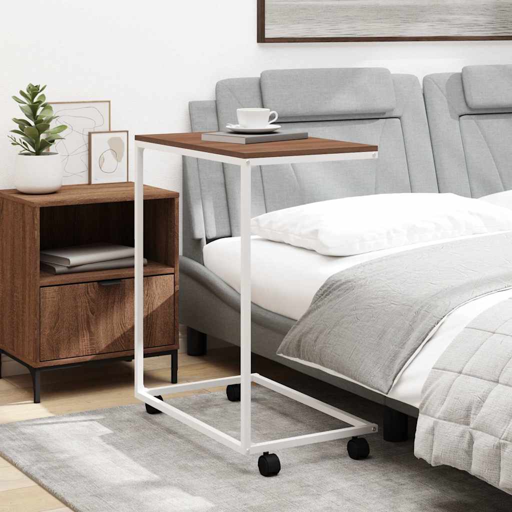 vidaXL Βοηθητικό Τραπέζι με Ρόδες Λευκό 55 x 35 x 70 εκ. Επεξ. Ξύλο