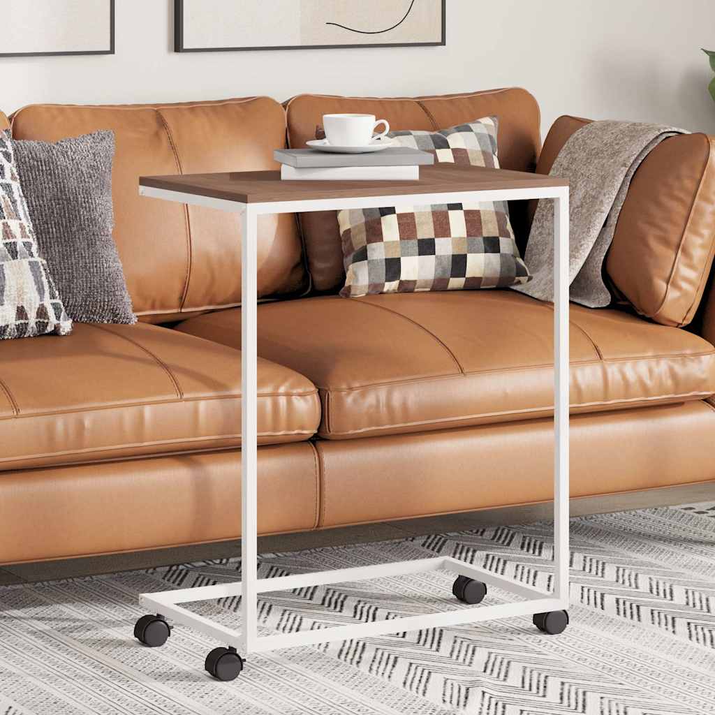 vidaXL Βοηθητικό Τραπέζι με Ρόδες Λευκό 55 x 35 x 70 εκ. Επεξ. Ξύλο