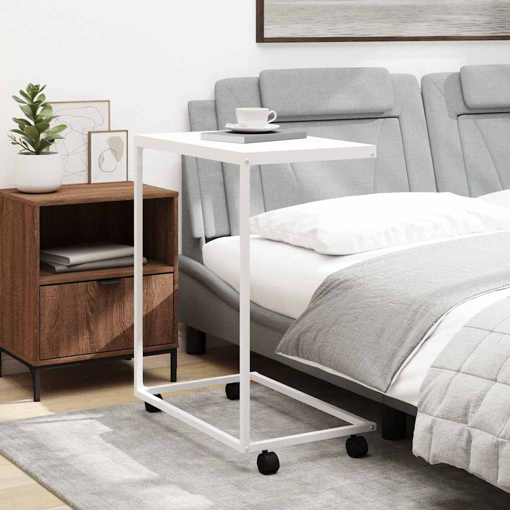 vidaXL Βοηθητικό Τραπέζι με Ρόδες Λευκό 55 x 35 x 70 εκ. Επεξ. Ξύλο