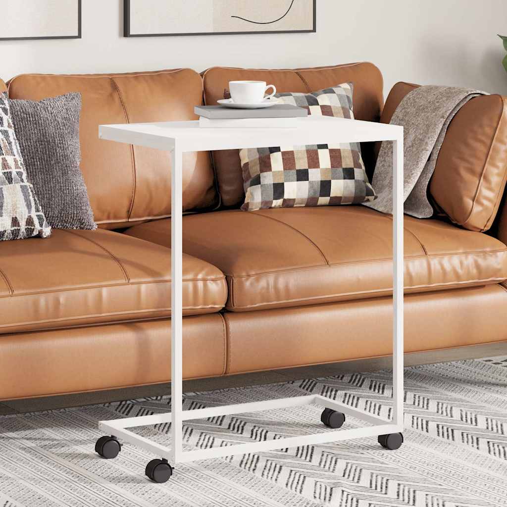 vidaXL Βοηθητικό Τραπέζι με Ρόδες Λευκό 55 x 35 x 70 εκ. Επεξ. Ξύλο