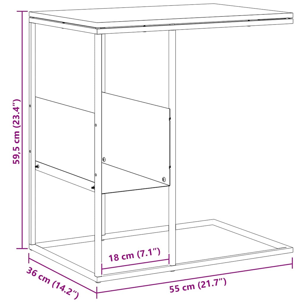vidaXL Τραπέζι Βοηθητικό Λευκό 55x36x59,5 εκ. από Επεξεργασμένο Ξύλο