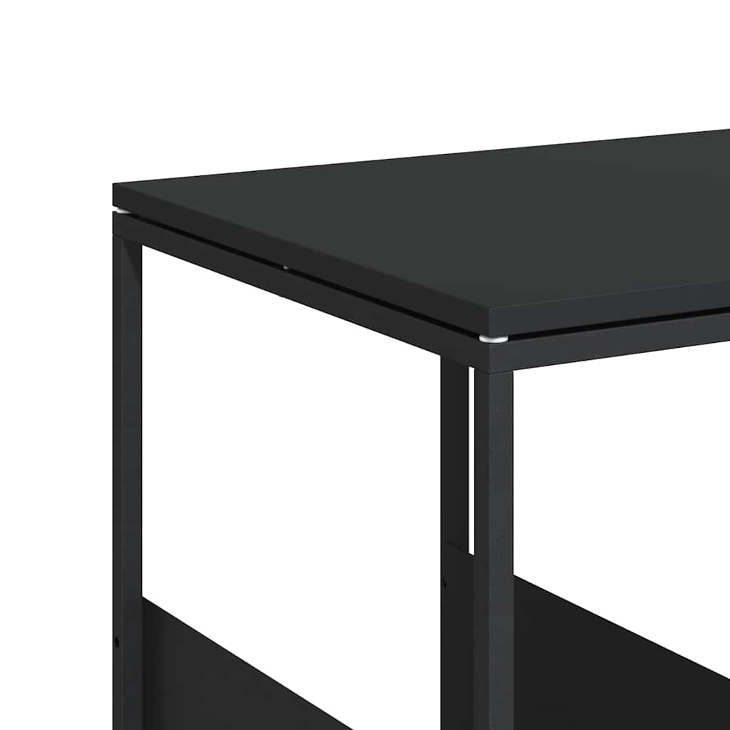 vidaXL Βοηθητικό Τραπέζι με Ρόδες Μαύρο 55 x 36 x 63,5 εκ. Επεξ. Ξύλο