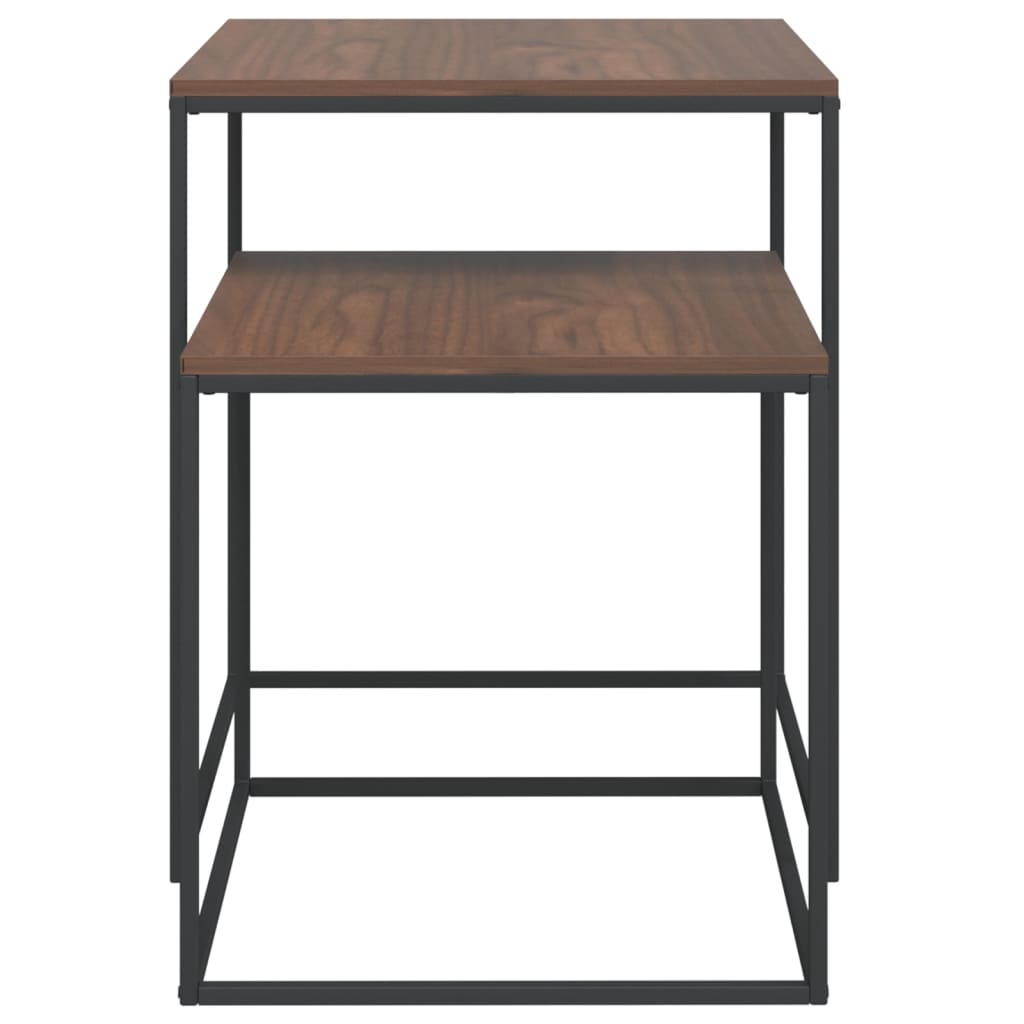 vidaXL Τραπεζάκια Σαλονιού Σετ 2 τεμ. από Επεξεργασμένο Ξύλο & Μέταλλο